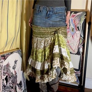 Denim tiered y2k skirt